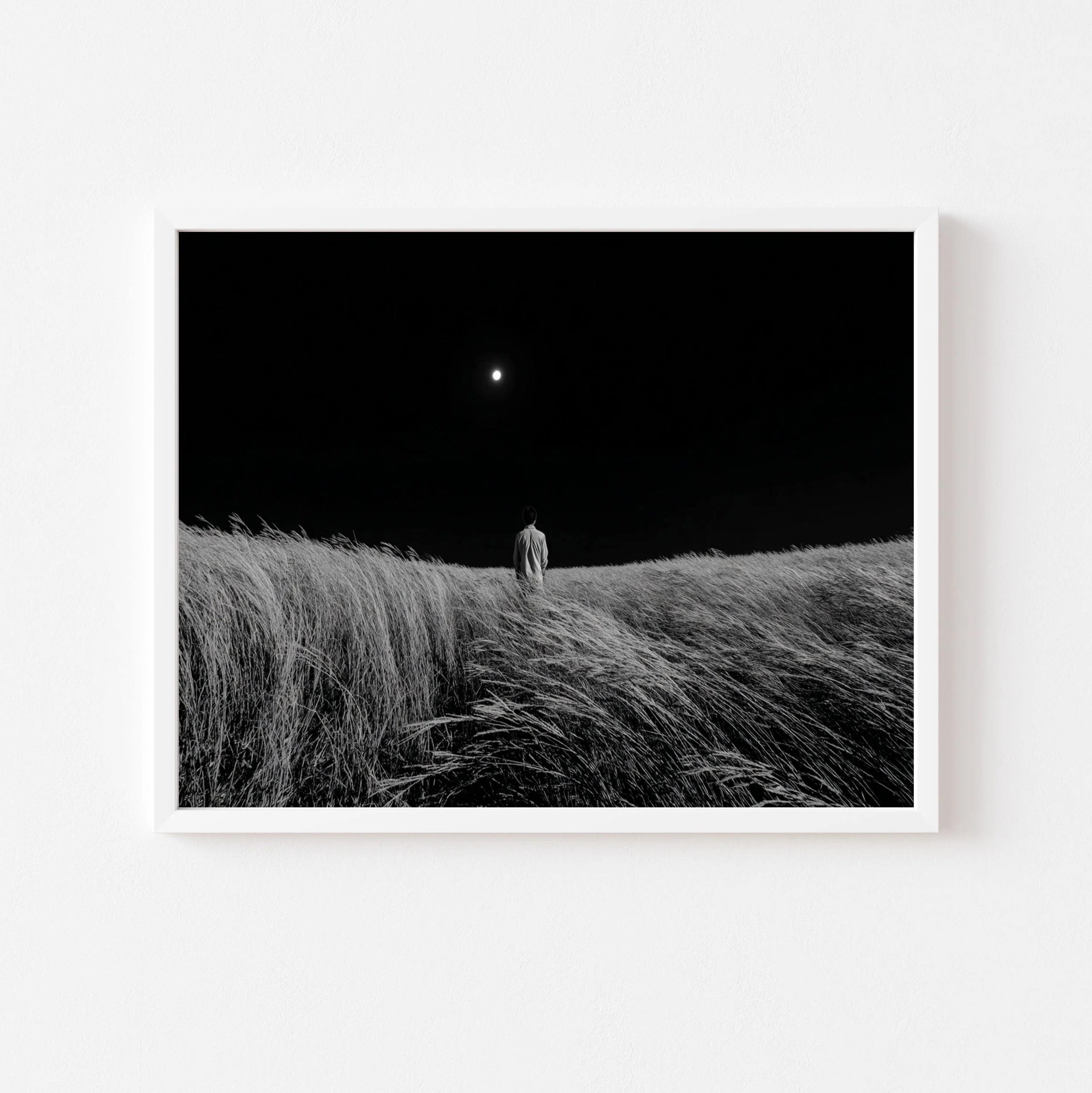 Man and the Moon art print by Somewhere Velvet