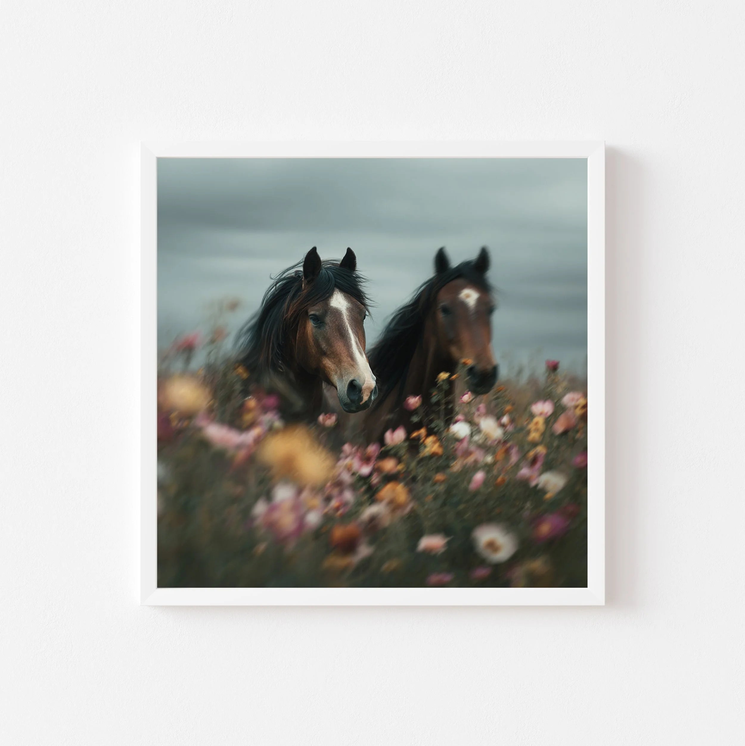 Horses in the Field art print by Somewhere Velvet